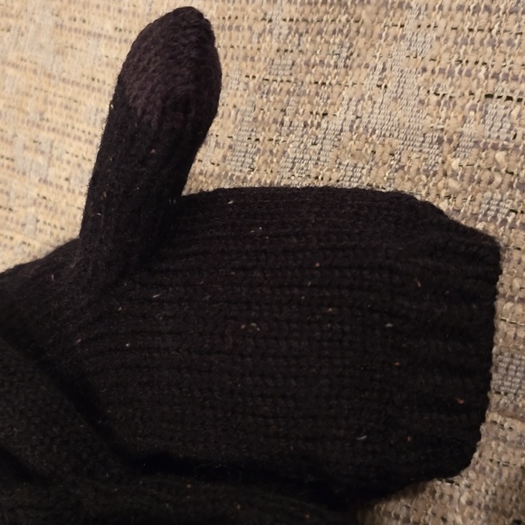 SONOMA WOMEN'S BLACK SPECKLED FLIP TOP WARM WINTER GLOVES ONE SIZE FITS MOST - Picture 6 of 10